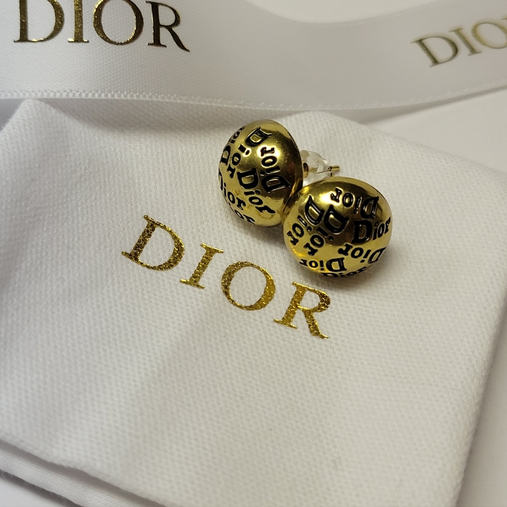 DIOR 1/2" Stud Earings, New